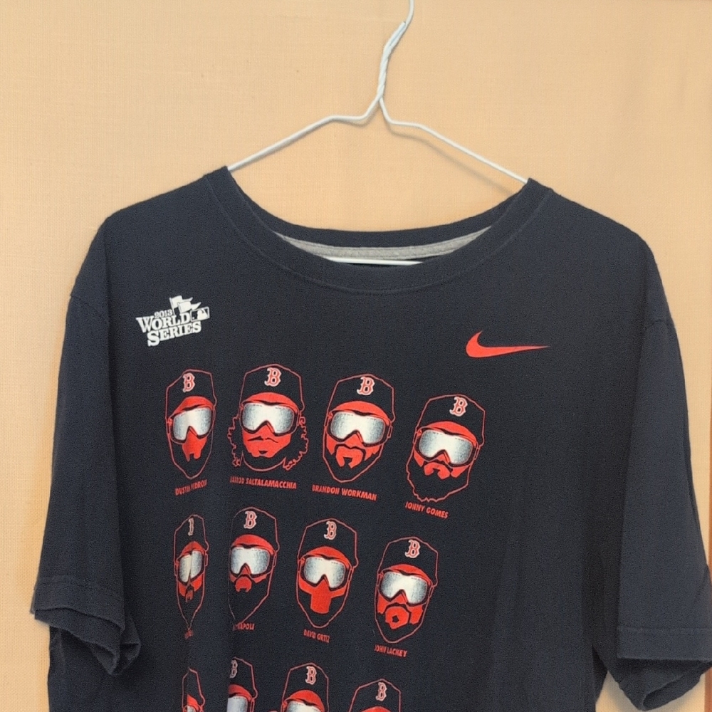 Boston Red Sox's 2013 Get Beard World Series Champions Nike T-Shirt Size XL